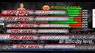 brock lesnar all difficulty level in wr3d