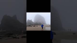 Exploring Haystack Rock early morning in Cannon Beach, Oregon! #cannonbeach #haystackrock