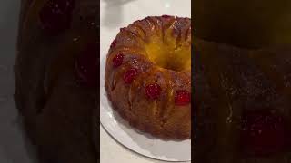 This is the Easiest and most delicious remix of a Pineapple Upside cake! #baking #cake #rumcake