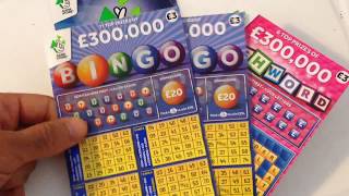 SCRATCHCARDS..£4 MILLION BLUE...2X BINGO £300.000 ..Cash Word ..