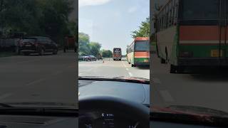 BUSES OVERTAKING EACH OTHER on Highway.