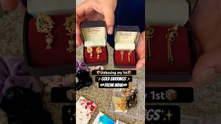 #unboxing my 1st gold earrings from #india | #surprisegift #usateluguvlogs #usa #chicago #lovely