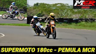 PERSAINGAN KETAT KAWASAKI KLX DAN HONDA CRF - SUPERMOTO 180cc PEMULA MCR - FINAL MCR GBT SURABAYA