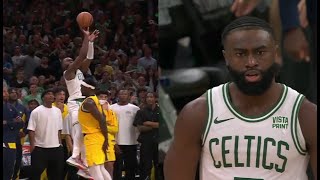 UNBELIEVABLE! Jaylen Brown hits a clutch three to tie the game