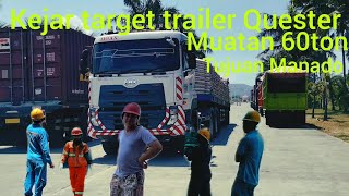 kejar target trailer Quester muatan 60ton trailer HINO muatan 33ton @Rajajalananchannel