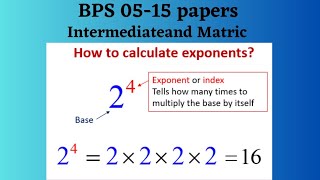 mathematics short course bps 5 to 15 scale Iba sts matric category test preparation topic #power