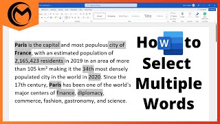 How to Select Multiple Words in Microsoft Word