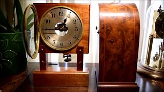 Bulle Clock, Elm Burl Wood Case.