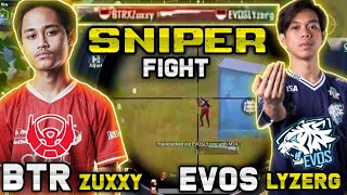 BTR Zuxxy Vs EVOS Lyzerg SNIPER FIGHT [] Pubgm Indonesia