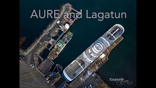 Lagatun and former car-ferry Aure at Flakk | CaptainsVoyage