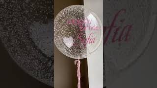 Большой прозрачный шар с конфетти из пенопласта - Large transparent sphere with round foam confetti