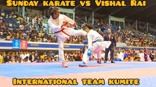 Sunday karate vs Vishal Rai ( international team kumite matches)#karate #worldkarate #abcd #kolkata