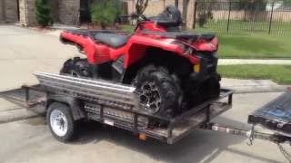 How To Load Unload Two ATV Fourwheeler from trailer to truck using ramp