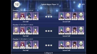 Genshin Impact Abyss 2.0 - F2P Floor 12 All 9* - 4* characters only