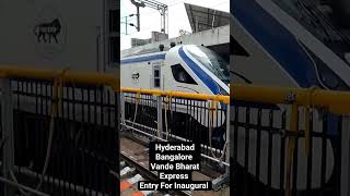 Hyderabad Bangalore Vande Bharat Express Entry Inaugural #hyderabad #bangalore #vandebharatexpress