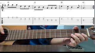 Row, Row, Row Your Boat - Easy Beginner Guitar Tab With Playthrough Tutorial Lesson