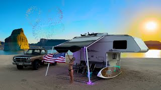 Truck Camper Boondocking at Lone Rock on Lake Powell | DestinatioNow S4 Ep60