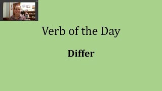 Verb of the Day - Differ