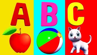 ABCD Kid's cartoon Style Study A to Z Alphabet letter 😺😺 A for Apple