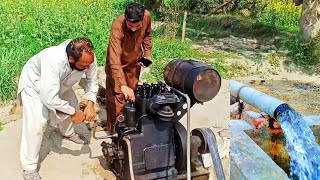 24 HP petter engine on tubewell || Best starting dual cylinder petter engine