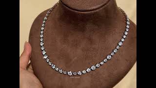 Old European Round Cut Tennis Necklace @ourosjewels