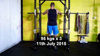 90 kg & 95 kg Squat x 3 - 11th July 2015