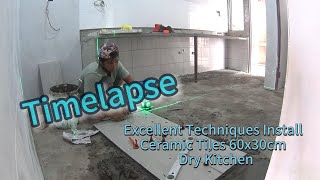 Tile Installation Time Lapse - See How Easy It Is To Install Tiles In Your Kitchen Fllor