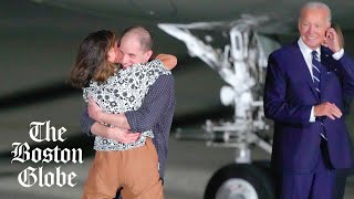 Freed Americans are BACK on US soil after prisoner exchange with Russia, Biden and Harris greet them