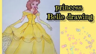 Princess Belle drawing | drawing: Princess Belle |disney | BUDGET ART @BuBuMKArttricks