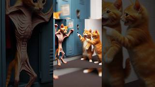 Cute skinny orange cat getting bullied at school #cats #cat #sad #catshorts #fyp #shorts #catshorts