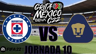 Cruz Azul vs Pumas UNAM Jornada 10 Grita México Clausura 2022. (Simulación FIFA 22).