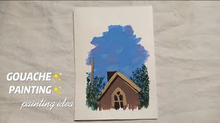 Gouache painting idea #paintingtutorial#artwork#paintingideas