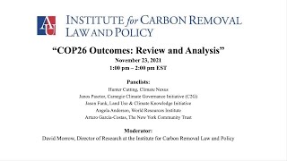 COP26 Outcomes: Review and Analysis