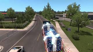 ATS Christmas Gifts Bend OR to Salem OR 5120x1440 Freightliner Cascadia American Truck Simulator