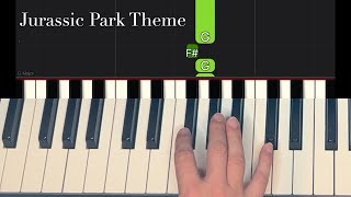 Jurassic Park Theme | EASY Piano Play Along Tutorial | Jurassic World | John Williams