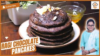 Eggless Ragi Chocolate Pancakes | Chocolate Ragi Pancake Recipe In Hindi | Home Cook Sudha