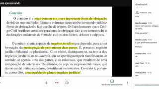 Aula de 13-08-2020 -  Direito Civil -  Contratos  - Teoria Geral  - Noção Geral