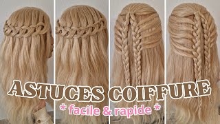 coiffure RAPIDE avec TRESSES * Astuce coiffure FACILE jolie tresse * DIY coifure simple et belle