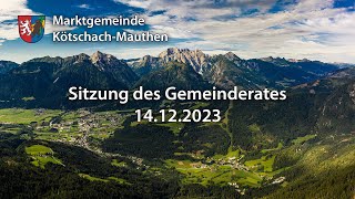 Gemeinderat Kötschach Mauthen vom 14.12.2023