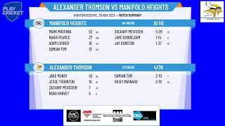 Geelong CA - Senior Men GCA 3 1st XI - Rd7 - Alexander Thomson v Manifold Heights - Day 2