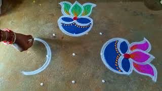 Margazhi madham 🌻villaku padi kolam 3*3 lotus rangoli 🌻dhanurmasam diya muggulu 🌻karthigai Deepam