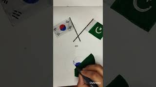 South Korea + Pakistan = flag🇰🇷🇵🇰 Satisfying #Shorts #koreaflag #Pakistanflag #ytshorts #flagdrawing