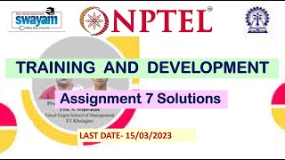 Mooc / Nptel Training and Development || Week 7 Assignment Answers || Humanity || 100% Right || 2023