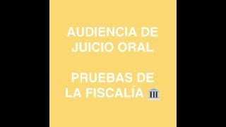 AUDIENCIA DE JUICIO ORAL. PRUEBAS DE LA FISCALÍA