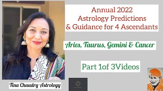 Astrology Predictions & Guidance for 2022/ Aries, Taurus, Gemini & Cancer