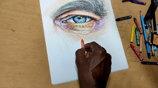 How to use Doms wax crayons vibrant colour sketch