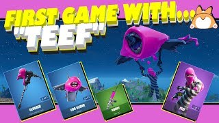 First Game With... Fortnite "TEEF" Skin | "GLOBBER" Pickaxe | "GOO" Glider | "NOSHY" Wrap /NEW