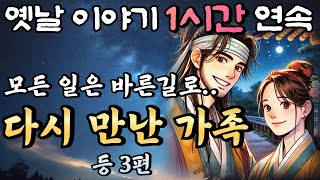 🌛중간광고 없는 옛날이야기 1시간 연속 /사필귀정 '모든 것은 결국 바른 길로 돌아간다', 점보 남편 곰보 부인 13화 등 3편/설화, 민담/오디오북