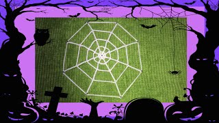 Halloween crochet easy spiderweb as big as you want