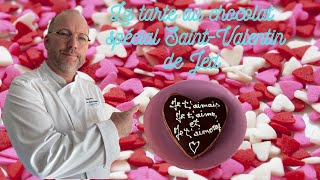 La recette de la tarte au chocolat sur le thème de la Saint-Valentin, facile et rapide à réaliser